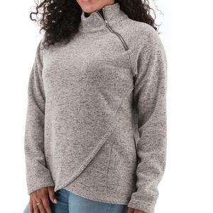 Aventura Harlow Zip Neck Fleece Sweater Pullover Size XL Heathered Light Grey